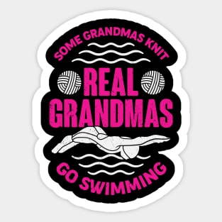 Funny Swimming Grandma Grandmother Gift Sticker